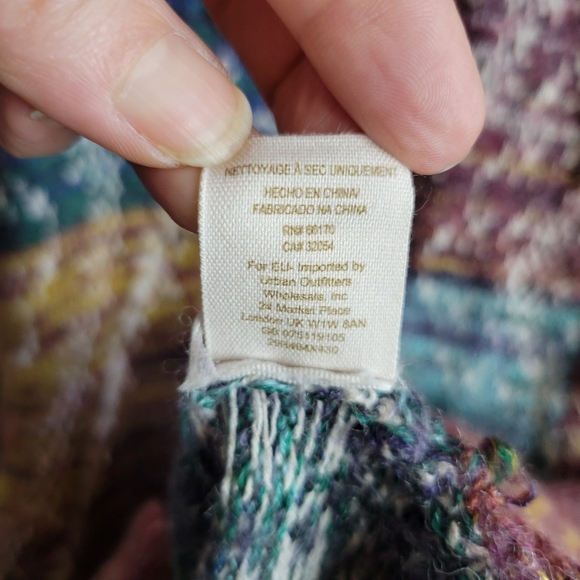 Free People Multi Color Wool Blend Button Up Duster Cardigan Sweater Size Small - Picture 7 of 8